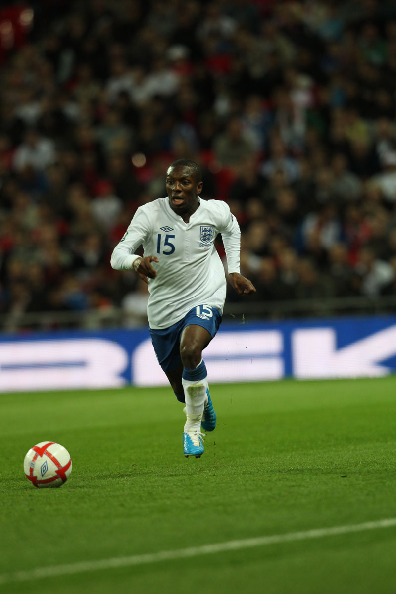 Shaun Wright-Phillips in action for England.